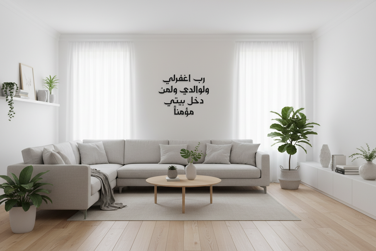 Scandinavian living room with smaller wall art